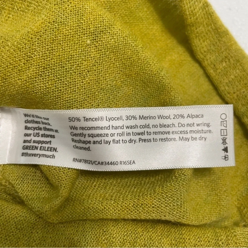 Eileen Fisher Fine Tencel Alpaca Scoop Neck Sweater Tunic Top Fern PP/PTP 2P-4P